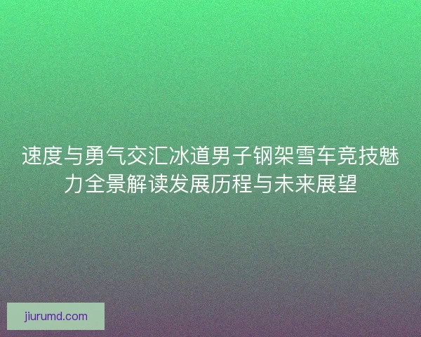 速度与勇气交汇冰道男子钢架雪车竞技魅力全景解读发展历程与未来展望