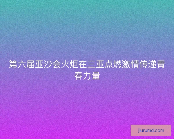 第六届亚沙会火炬在三亚点燃激情传递青春力量
